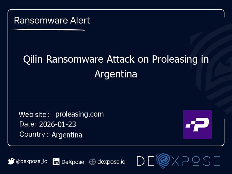 Qilin Ransomware Attack on Proleasing in Argentina