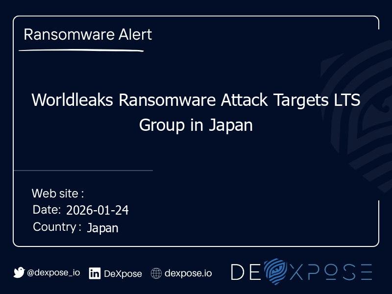 Worldleaks Ransomware Attack Targets LTS Group in Japan