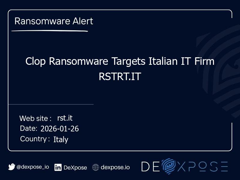 Clop Ransomware Targets Italian IT Firm RSTRT.IT
