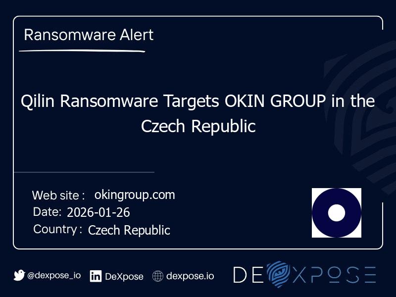 Qilin Ransomware Targets OKIN GROUP in the Czech Republic
