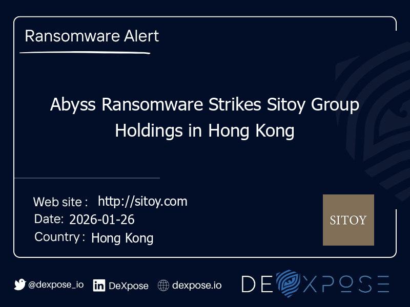 Abyss Ransomware Strikes Sitoy Group Holdings in Hong Kong