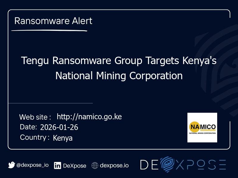 Tengu Ransomware Group Targets Kenya's National Mining Corporation
