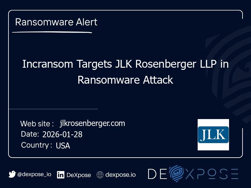 Incransom Targets JLK Rosenberger LLP in Ransomware Attack