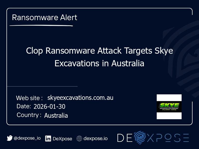 Clop Ransomware Attack Targets Skye Excavations in Australia