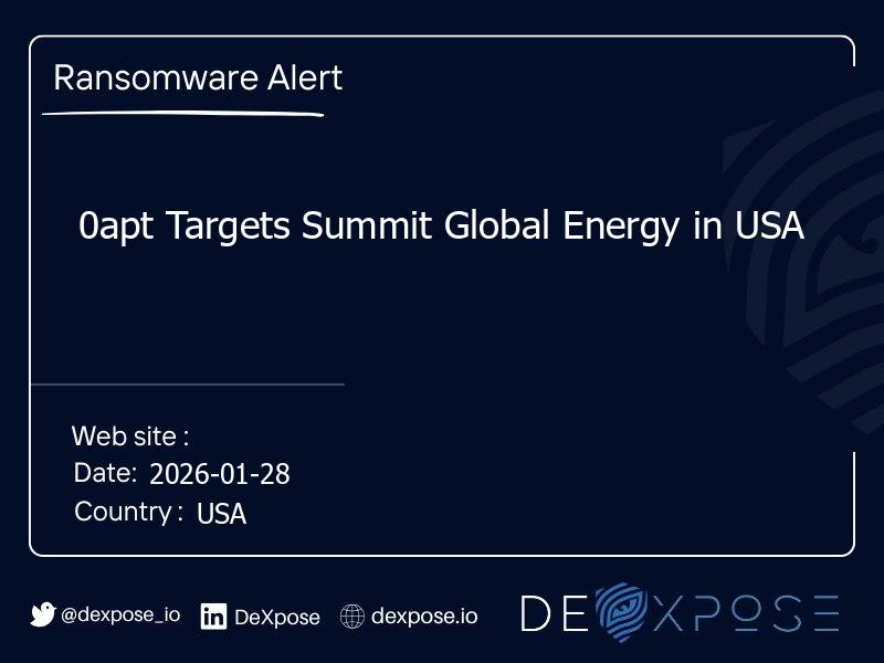 0apt Targets Summit Global Energy in USA
