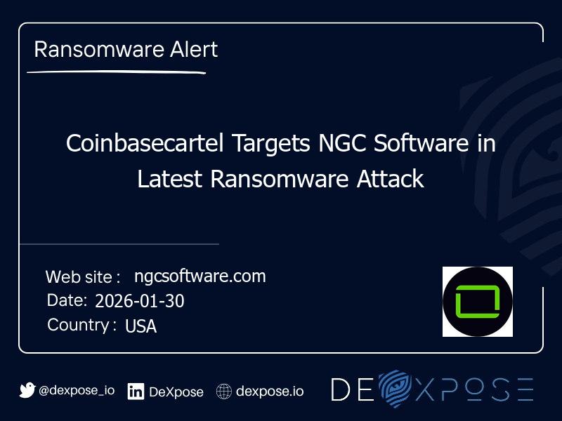 Coinbasecartel Targets NGC Software in Latest Ransomware Attack