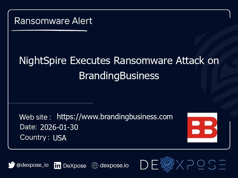 NightSpire Executes Ransomware Attack on BrandingBusiness