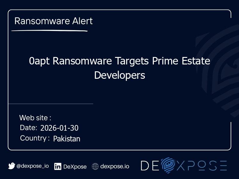 0apt Ransomware Targets Prime Estate Developers