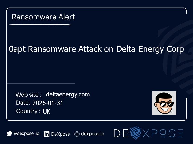 0apt Ransomware Attack on Delta Energy Corp
