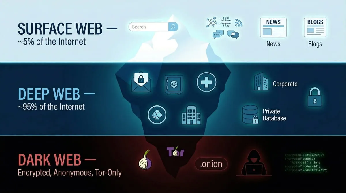 Dark Web Vs Deep Web Vs Surface Web