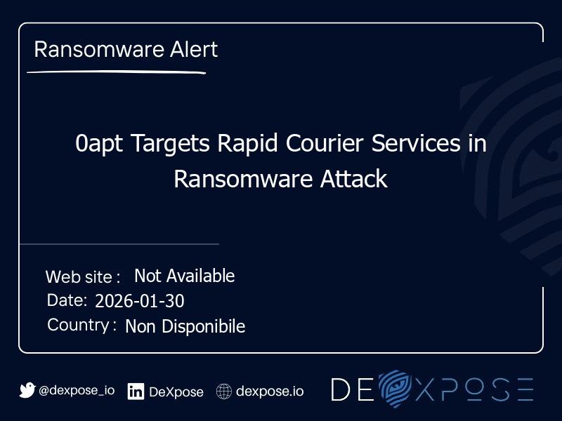 0apt Targets Rapid Courier Services in Ransomware Attack