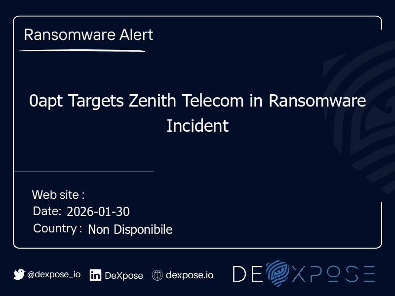 0apt Targets Zenith Telecom in Ransomware Incident