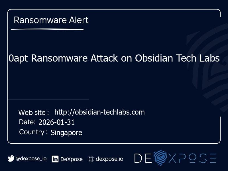 0apt Ransomware Attack on Obsidian Tech Labs