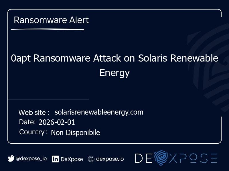 0apt Ransomware Attack on Solaris Renewable Energy