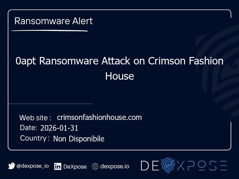 0apt Ransomware Attack on Crimson Fashion House