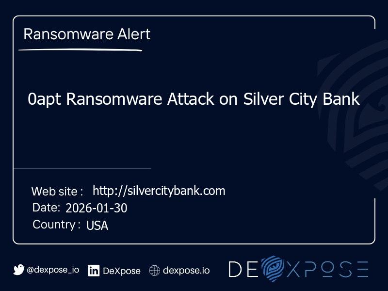 0apt Ransomware Attack on Silver City Bank