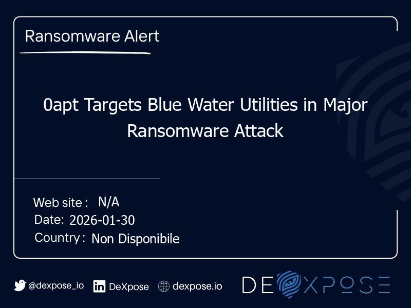 0apt Targets Blue Water Utilities in Major Ransomware Attack