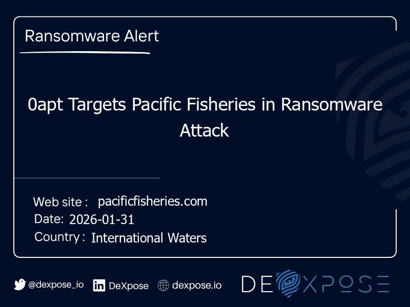 0apt Targets Pacific Fisheries in Ransomware Attack