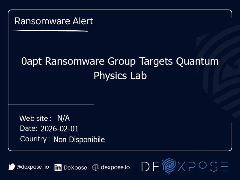 0apt Ransomware Group Targets Quantum Physics Lab
