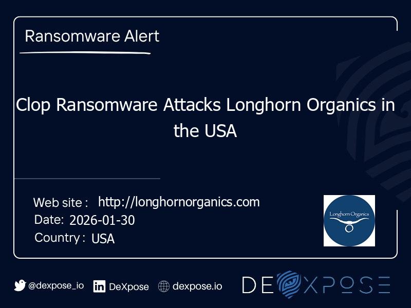 Clop Ransomware Attacks Longhorn Organics in the USA