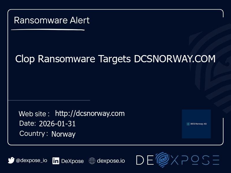 Clop Ransomware Targets DCSNORWAY.COM