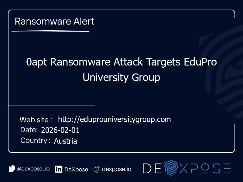 0apt Ransomware Attack Targets EduPro University Group