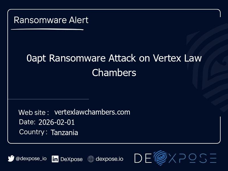 0apt Ransomware Attack on Vertex Law Chambers