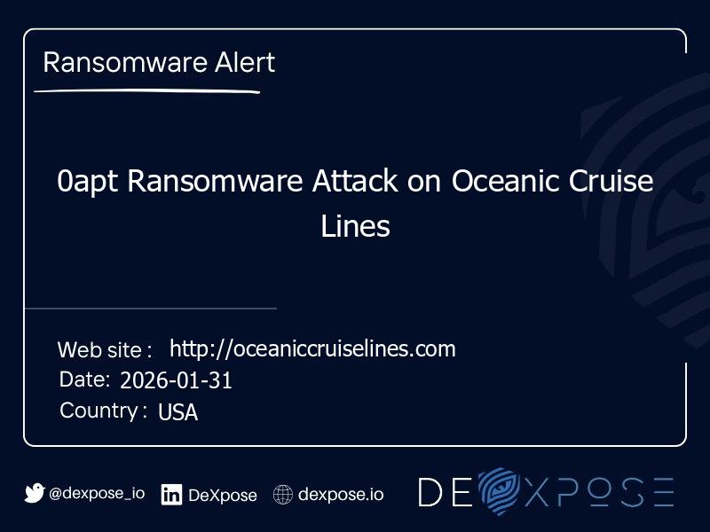 0apt Ransomware Attack on Oceanic Cruise Lines