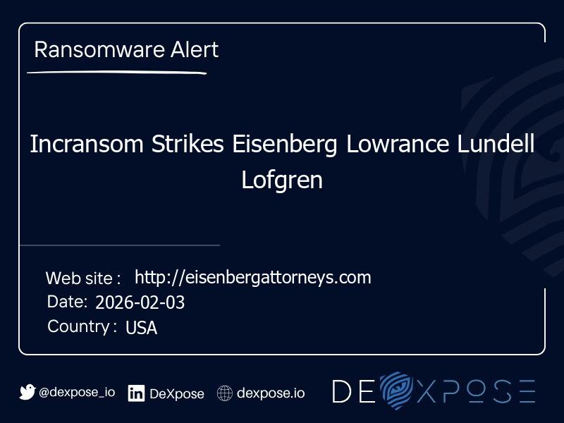 Incransom Strikes Eisenberg Lowrance Lundell Lofgren