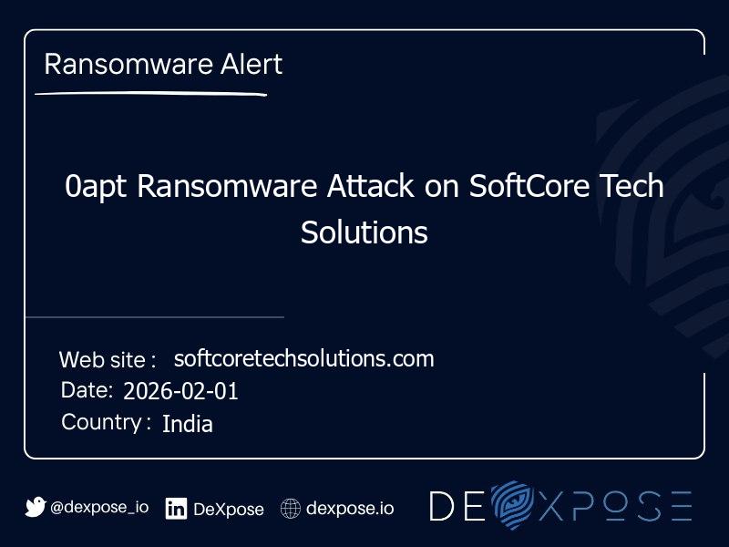 0apt Ransomware Attack on SoftCore Tech Solutions