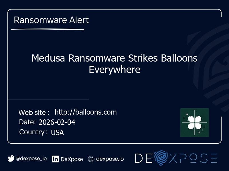 Medusa Ransomware Strikes Balloons Everywhere