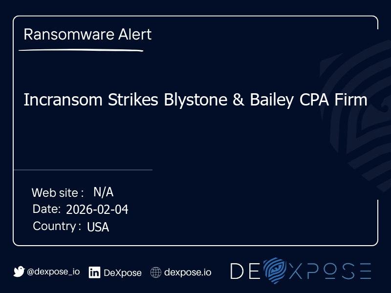 Incransom Strikes Blystone & Bailey CPA Firm