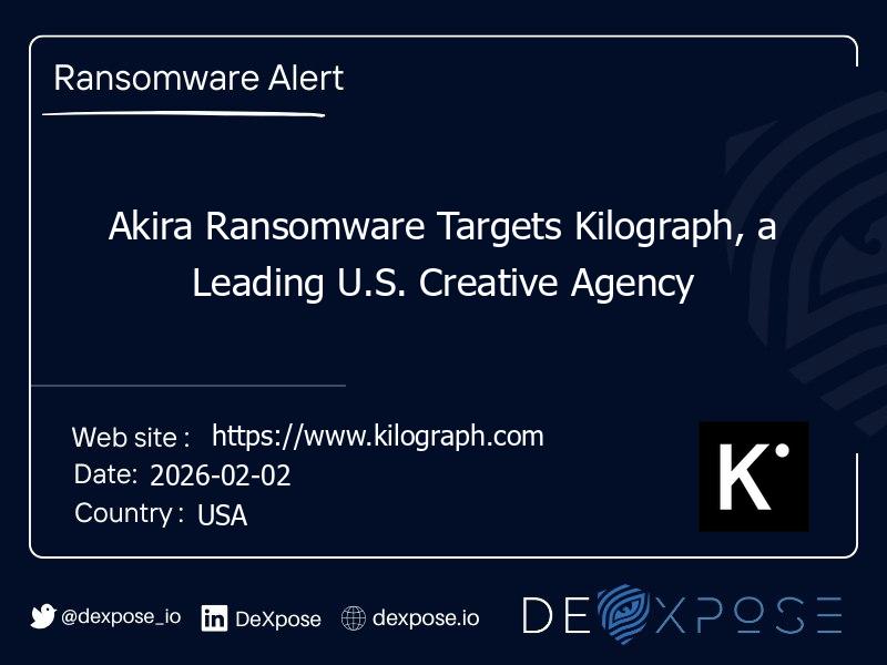 Akira Ransomware Targets Kilograph, a Leading U.S. Creative Agency