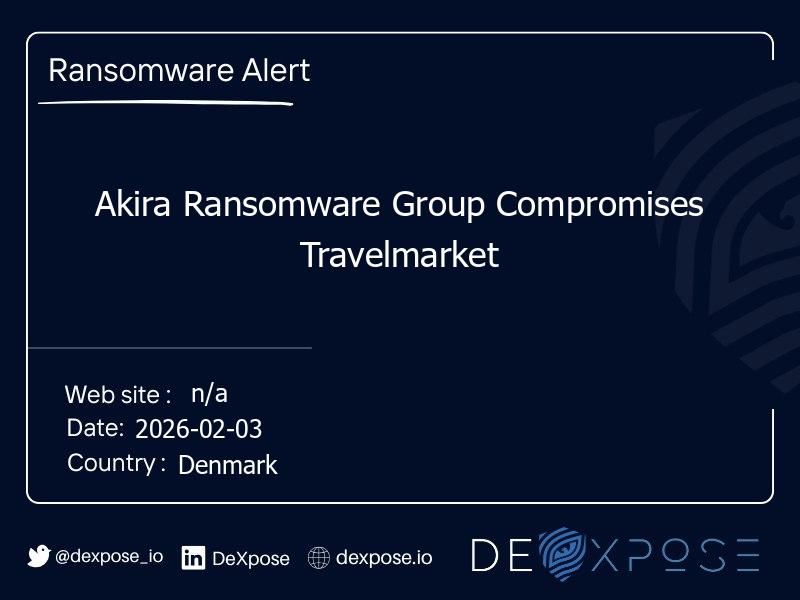 Akira Ransomware Group Compromises Travelmarket