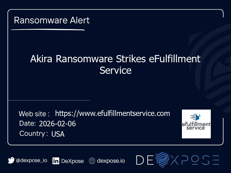 Akira Ransomware Strikes eFulfillment Service