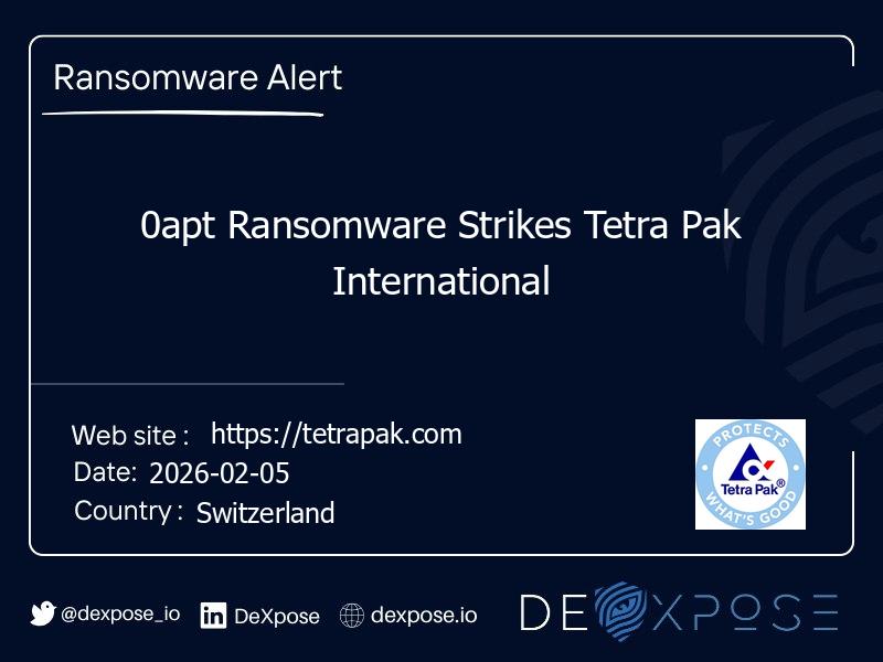 0apt Ransomware Strikes Tetra Pak International