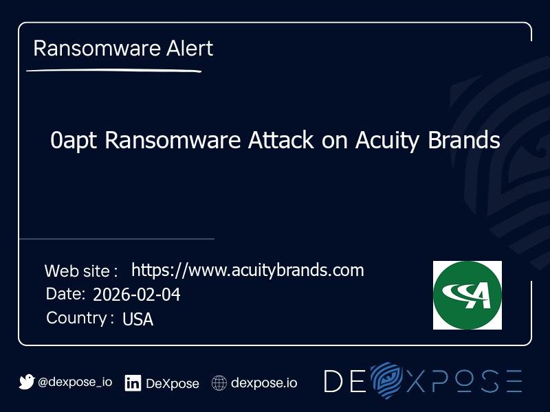 0apt Ransomware Attack on Acuity Brands