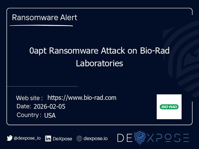 0apt Ransomware Attack on Bio-Rad Laboratories