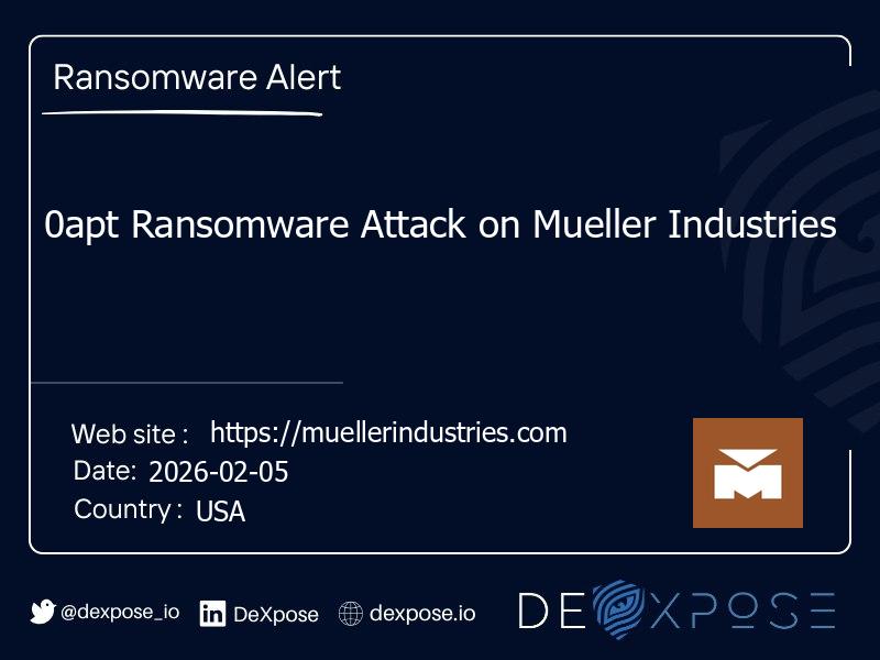 0apt Ransomware Attack on Mueller Industries