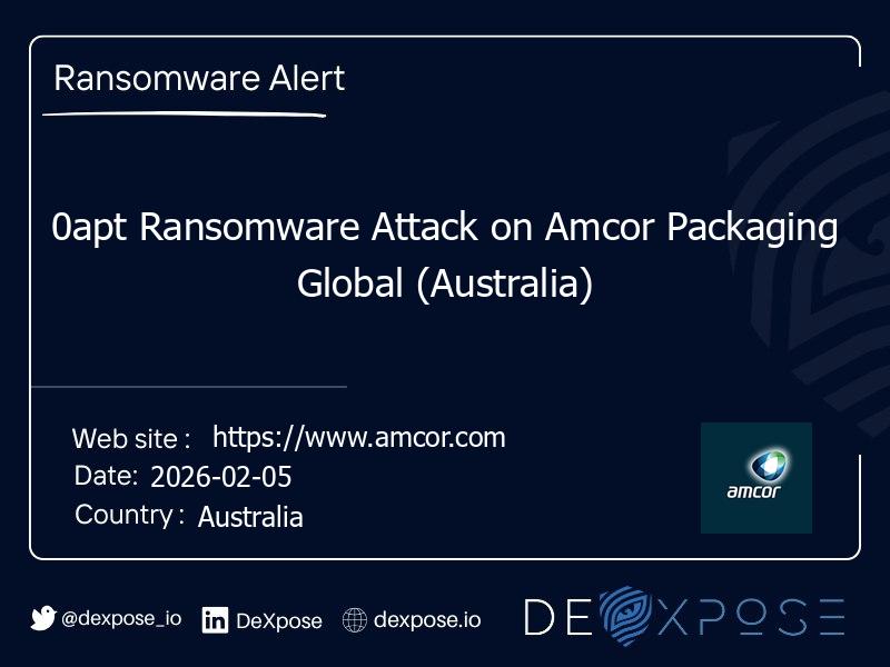 0apt Ransomware Attack on Amcor Packaging Global (Australia)