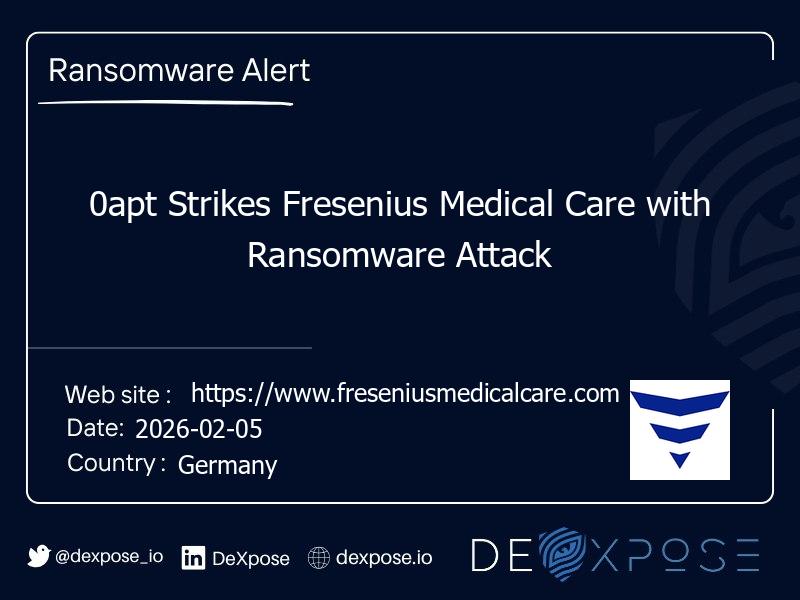 0apt Strikes Fresenius Medical Care with Ransomware Attack