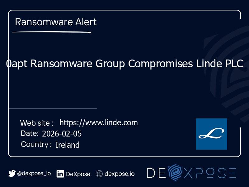 0apt Ransomware Group Compromises Linde PLC