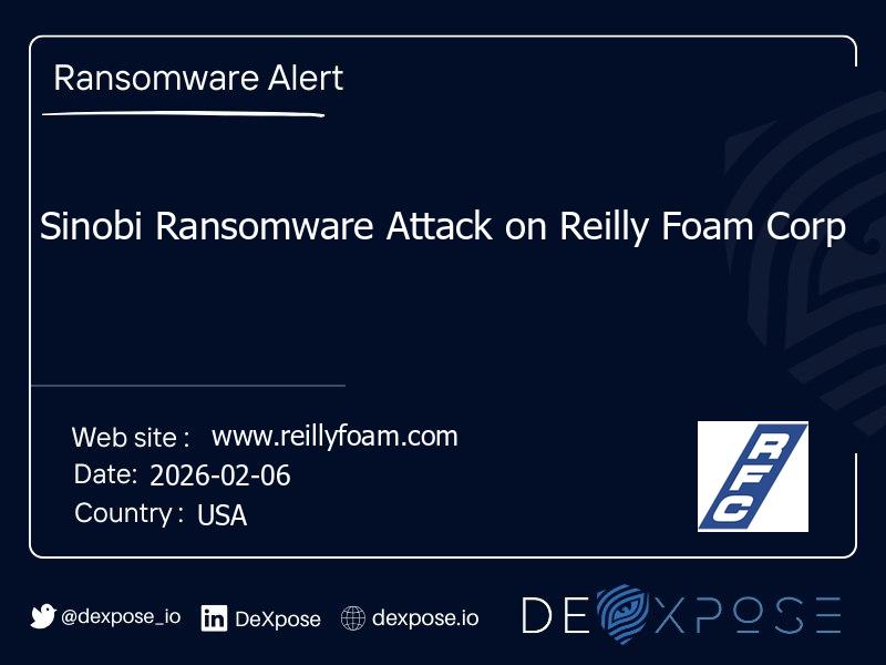 Sinobi Ransomware Attack on Reilly Foam Corp