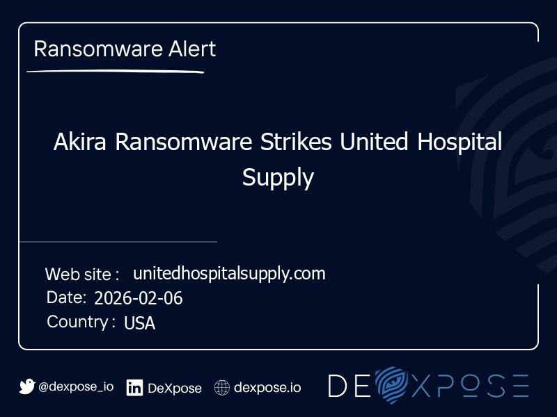 Akira Ransomware Strikes United Hospital Supply