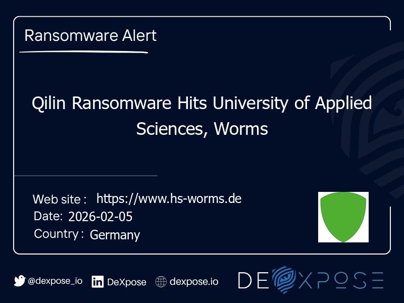 Qilin Ransomware Hits University of Applied Sciences, Worms