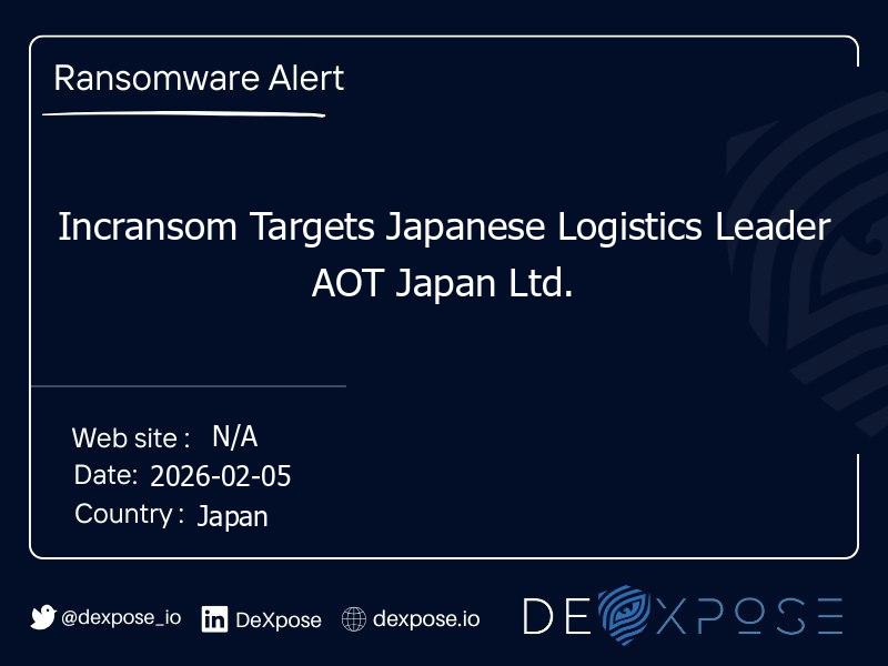 Incransom Targets Japanese Logistics Leader AOT Japan Ltd.