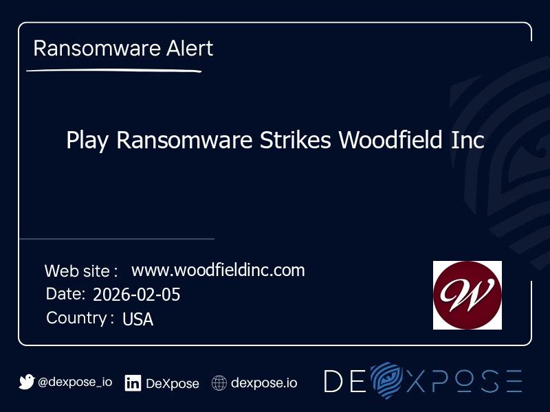 Play Ransomware Strikes Woodfield Inc