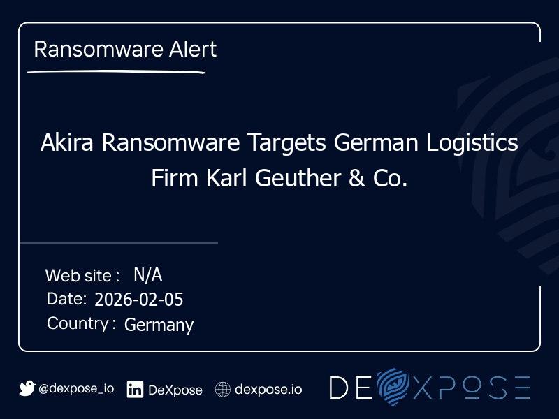 Akira Ransomware Targets German Logistics Firm Karl Geuther & Co.