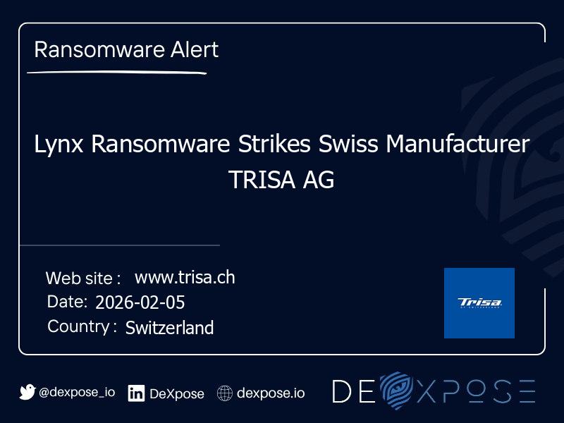 Lynx Ransomware Strikes Swiss Manufacturer TRISA AG