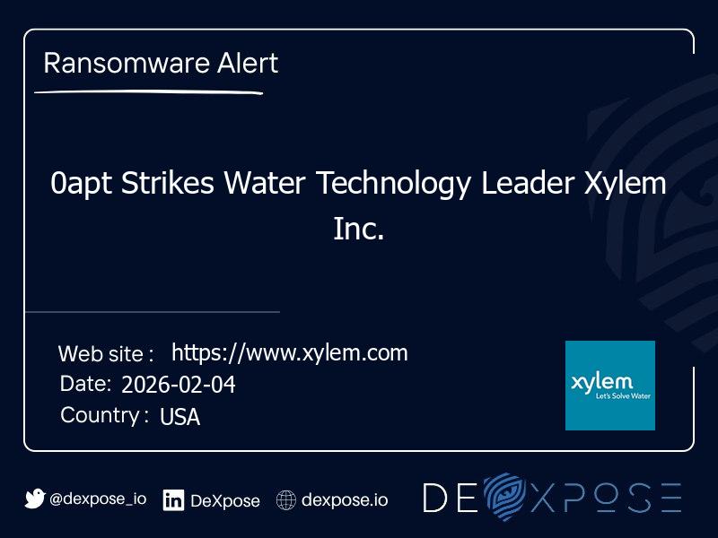 0apt Strikes Water Technology Leader Xylem Inc.